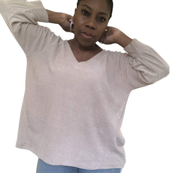 (NWT)  Balloon Puff Sleeve Chenille Sweater - Picture 3 of 6